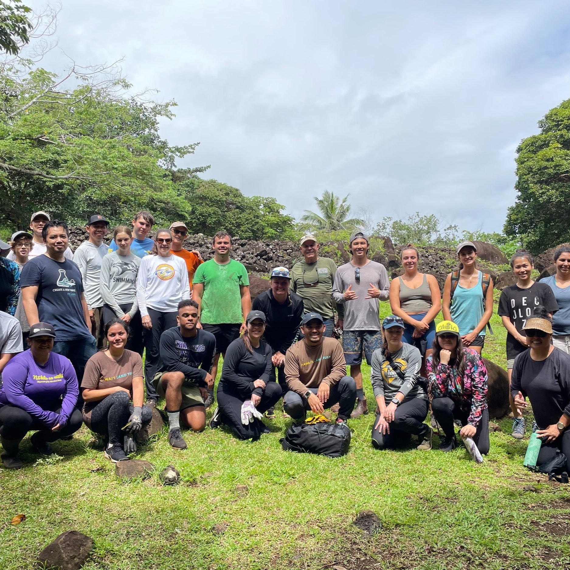 Hawaii Land Trust volunteers working together on community conservation and land stewardship projects across the islands